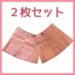 ★【2枚組】キッズ プリーツスカート 裏地ズボン付き Sサイズ 入園式 発表会