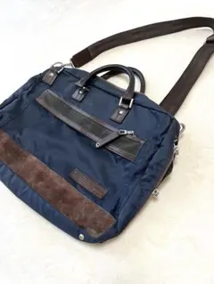 【美品】master-pieceビジネスバッグ ネイビー2way densityのサムネイル