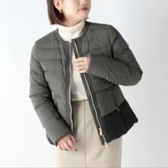 ノーカラー ダウンジャケット