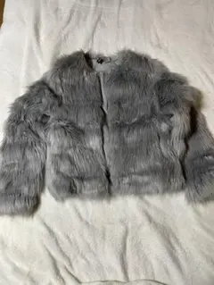H&M グレー ファーコート XSサイズ