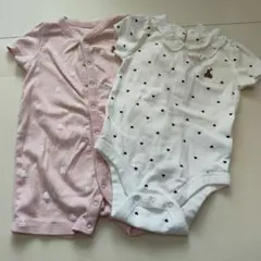 【ベイビーギャップ】ドット柄ロンパース 2点セット／80センチ