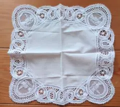ベネチア 刺繍 レース ハンカチ ホワイトのサムネイル