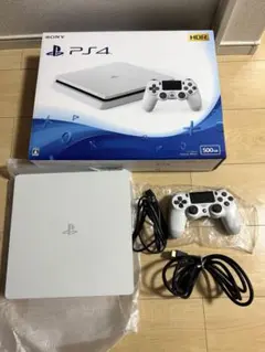 ホワイト PS4(slim) 本体 縦置きスタンド付き コントローラー付き
