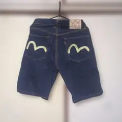 EVISU デニムショートパンツ ダークブルー フライボタン - メルカリ