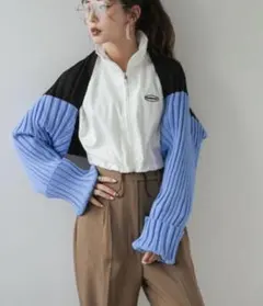 美品✨ボマール bohmal 配色ダンボールニッ トボレロF