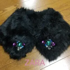 最終値下げ★ZARA ビジュー付きファーティペットのサムネイル