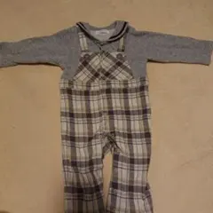 bebe チェック柄オーバーオール 80