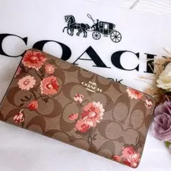とー様専用 COACH 長財布 シグネチャー フローラルプリント - メルカリ