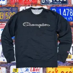 じ*パ様 Champion ビッグロゴスウェット ブラック アジアL相当　古着
