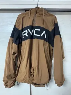 RVCA ナイロンジャケット ハーフジップ ブラウン Lのサムネイル
