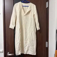 シルク100% GALERIE VIE ロングシャツワンピース アイボリー