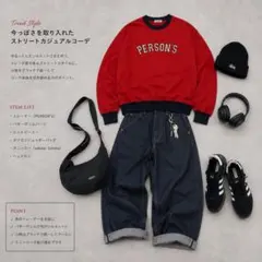 コットン100% ロゴ入りスウェット トレーナー バイカラー Fサイズ アメカジのサムネイル
