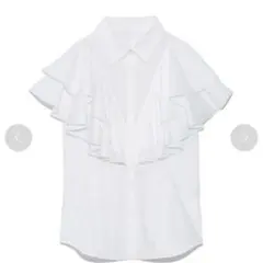 SNIDEL フリル付きホワイトシャツ フリーサイズ