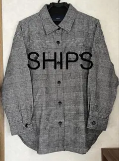 【未使用】SHIPS グレンチェック柄 ウール素材CPOシャツ