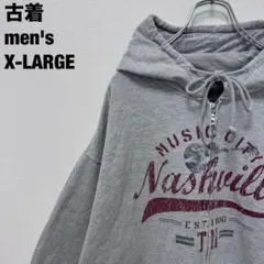 古着 テネシー州 ナッシュビル パーカー ジップアップ ビッグサイズ グレーXL