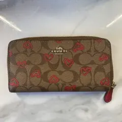 コーチ COACH 財布 レディース 長財布 ラウンドファスナー ハート