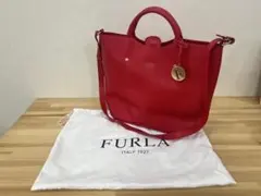 FURLA レッド ショルダーバッグ 保存袋付き