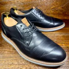 【美品】◆Clarks◆クラークス 26.5cm レザースニーカー 黒 メンズ