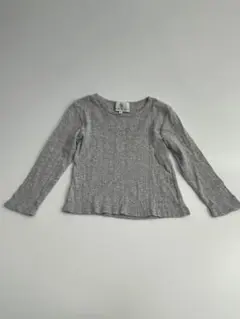 組曲　Sサイズ　グレー 長袖カットソー リブ編み　子供服