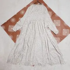 ZARA ザラ ロングワンピース ドット 水玉 マキシ丈 光沢感 S