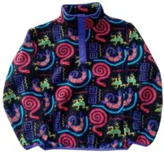 USA製 90s L.L.Bean エルエルビーン 総柄 フリース KIDS L