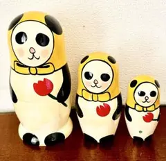 パンダのマトリョーシカ、3体セット