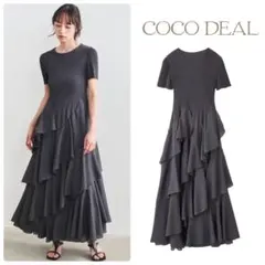 COCODEAL ココディール プリーツティアードフリルワンピース ブラック
