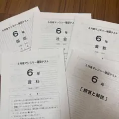 SAPIX 6年 2026年5月度マンスリー確認テスト 問題 解答と解説 - メルカリ