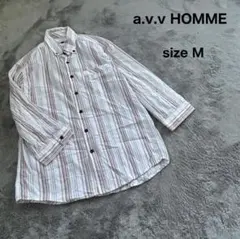 a.v.v HOMME アーヴェヴェオム シャツ 長袖シャツ ストライプシャツのサムネイル