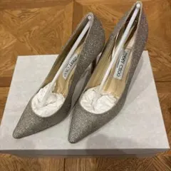 JIMMY CHOO シルバー グリッター ハイヒール