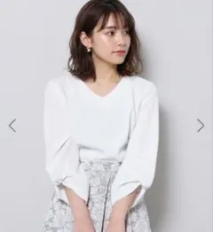 ロペピクニック　ねじりパフ袖 ブラウス　オフホワイト