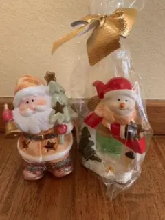 サンタ　雪だるま　クリスマス　キャンドルホルダー　キャンドルスタンド
