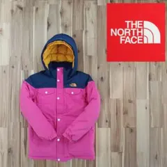 ノースフェイス　マウンテンダウンジャケット　キッズ140 　ピンク✕ネイビー