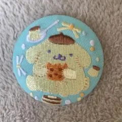 サンリオ 刺繍バッジ 水色　ポムポムプリン