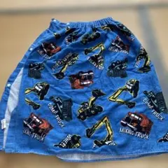 働く車柄 ラップタオル 巻きタオル キッズ 約60センチ