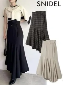 snidelスナイデル ベルテッドヘムフレアスカート