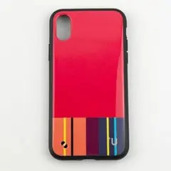 【新品 iPhone X XS】 ケース ハイブリッドケース ストライプ レッドのサムネイル