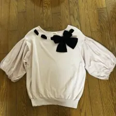 ローズティアラ　リボン付き春ニット　サイズ42