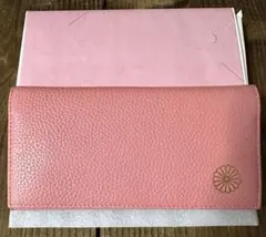 金色ファスナー持ち手 菊の御紋 長財布 皇居限定 本革製品