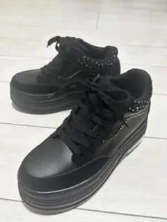 ESPERANZA☆スタッズ付き厚底ブラックスニーカー