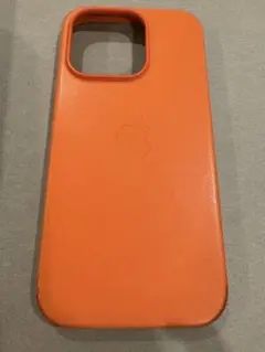 オレンジレザー iPhone14PRO用ケース MagSafe対応