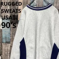 肉厚 USA製 90s RUGGED SWEATS 前V リバースウィーブ