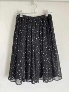 【bulle de savon】 黒白ドット フレアスカート