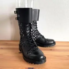 未使用 Alexander McQueen ロングブーツ 編み上げ レースアップ - メルカリ