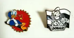 ドナルドダック ピンバッジ 2点セット