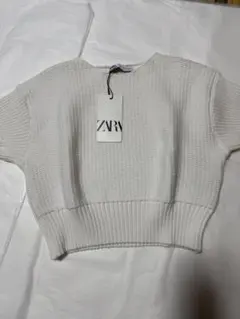 ZARA 新品タグ半袖ニット　やや訳ありのサムネイル