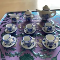 ミニチュアティーセット【葡萄柄】