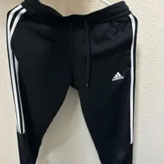 adidas 黒 ストライプ トレーニングパンツ