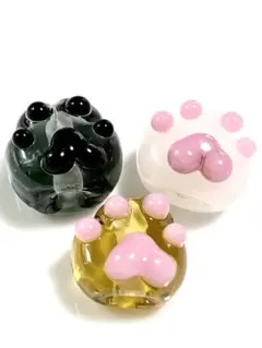 トンボ玉セット（肉球玉3個セット）