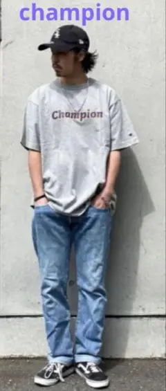お値下げChampion ロゴプリント 半袖Tシャツ グレーのサムネイル